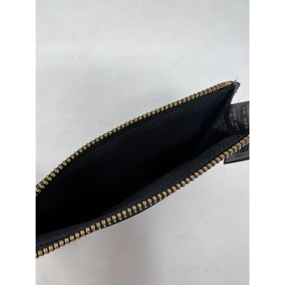 Fossil Black Pebbled Leather Wristlet Zip Pouch Clutch Bag